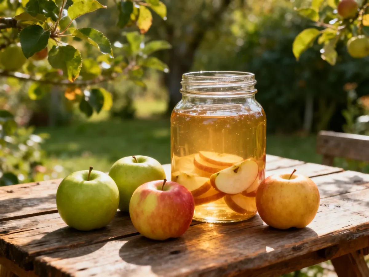 Różne odmiany dojrzałych jabłek przygotowane do fermentacji octu